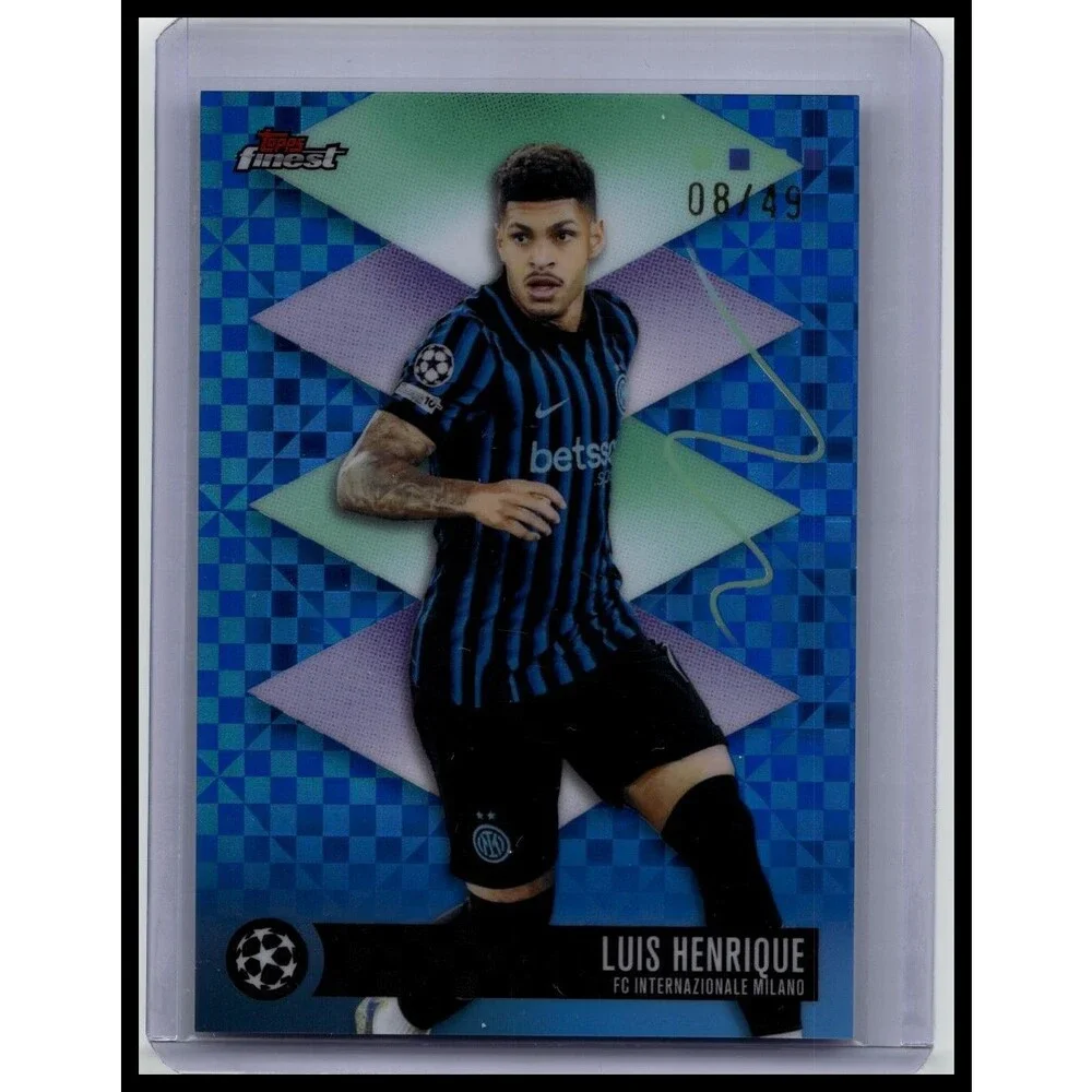 2025-26 Finest UEFA Luis Henrique #489 Inter Milan Blue Checkerboard #/49